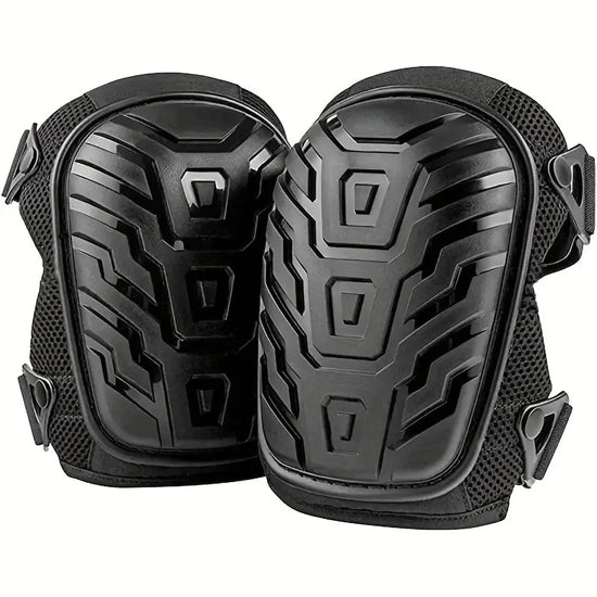 1 Pair Black Professional Hard Shell Knee Pads - Heavy Duty Protection for Work, Construction, Gardening & Outdoor Sports