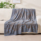 Brown,Taupe and Blue Elegant Patterned Throw Blanket - Soft Polyester Nap & Sofa Cover, 185x135cm Lightweight AC Blanket