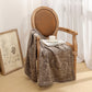 Brown Luxurious Paisley Jacquard Throw Blanket - Soft Wool Blend with Tassels, 120x150cm, Lightweight Sofa & Nap Blanket