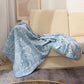 Blue Luxurious Paisley Jacquard Throw Blanket - Soft Wool Blend with Tassels, 120x150cm, Lightweight Sofa & Nap Blanket