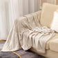 Khaki Luxurious Paisley Jacquard Throw Blanket - Soft Wool Blend with Tassels, 120x150cm, Lightweight Sofa & Nap Blanket