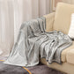 Grey Luxurious Paisley Jacquard Throw Blanket - Soft Wool Blend with Tassels, 120x150cm, Lightweight Sofa & Nap Blanket