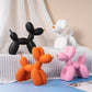 Yellow Modern Resin Balloon Dog Sculpture - Playful Art Figurine with Golden Snout Accent