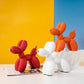 Yellow Modern Resin Balloon Dog Sculpture - Playful Art Figurine with Golden Snout Accent