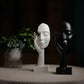 Gold Style 1 Elegant Abstract Face Sculpture - Modern Resin Art Figurine, Hand & Mask Home Decor Accent