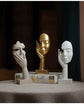 White Style 3 Elegant Abstract Face Sculpture - Modern Resin Art Figurine, Hand & Mask Home Decor Accent