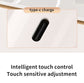 White Small Round Foldable LED Makeup Mirror - 18.5cm Desktop Vanity with 3 Color Lights & Stepless Dimming
