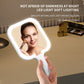 White Round Portable Handheld LED Makeup Mirror - USB-C Rechargeable with 3 Color Light Modes for On-The-Go Touch-Ups