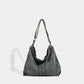 Grey Retro Washed Denim Hobo Bag - Large Capacity Shoulder & Crossbody Tote for Casual Everyday & Commute