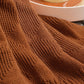 Caramel Cozy Lightweight Acrylic Knit Throw Blanket - Diamond Waffle Texture for Sofa, Bed & Travel