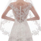 White Elegant Short Bridal Veil - Single Tier with Delicate Lace Applique Edge - Wedding Hair Accessory