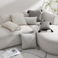Beige Chic Geometric Jacquard Cushion Covers with Tassels - Set of 2, Plush Blend for Sofa & Bed Decor (45x45cm, Insert Not Included)