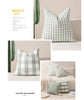 Green Small Plaid Pattern Set of 2 Decorative Cushion Covers - 45x45cm, Soft Polyester (Inserts Not Included)