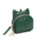 Green Leather Frog Design Coin Purse - Cute Cartoon Mini Wallet Pouch for Keys & Coins with Keyring