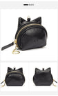 Grey Leather Frog Design Coin Purse - Cute Cartoon Mini Wallet Pouch for Keys & Coins with Keyring
