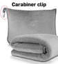 Pink 2-in-1 Plush Travel Blanket & Pillow Set - Soft Flannel with Luggage Strap & Carabiner (50x60in)