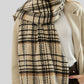 Red Chic Plaid Winter Scarf - Large Soft Polyester Shawl Wrap with Tassels, Korean Inspired Fashion