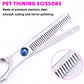 Pink and Silver Complete 5-Piece Pet Grooming Scissors Kit - Stainless Steel Straight, Curved & Thinning Shears with Comb & PU Case (6.0 Inch)