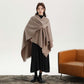 Dark Green Elegant Soft Knit Poncho Cape - Warm Autumn Winter Shawl Wrap with Side Tie, Thick & Luxurious Feel