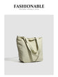 Black Stylish Lightweight Seersucker Gingham Tote Bag - Spacious Multi-Pocket Shoulder Bag with Zipper