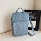 Blue Lightweight Nylon Vertical Crossbody Tote Bag - Casual Shoulder Bag with Adjustable Strap & Pockets
