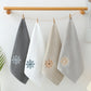 White 4-Pack Elegant Green Floral Embroidered Cotton Hand Towels - Ultra Soft & Absorbent