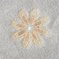 Grey 4-Pack Elegant Glod Floral Embroidered Cotton Hand Towels - Ultra Soft & Absorbent