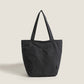 Black Chic Lightweight Canvas Blend Tote Bag - Stylish Large Capacity Shoulder Bag for Women, Perfect for Commute & Daily Use