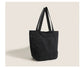 Black Chic Lightweight Canvas Blend Tote Bag - Stylish Large Capacity Shoulder Bag for Women, Perfect for Commute & Daily Use
