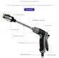 Black and Grey Heavy Duty Long Wand Garden Hose Nozzle - High Pressure Water Spray Gun with Adjustable Patterns for Car Wash, Plants & Cleaning