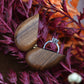 Brown Elegant Walnut Wood Heart Ring Box - Magnetic Closure for Proposal, Engagement & Wedding Jewelry