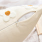 Beige and Khaki Charming 3D Daisy Embroidered Canvas Cushion Covers - Set of 2, 45x45cm Soft Textured Decorative Pillowcases