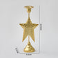 Gold Elegant Star Metal Candlestick Holder - Decorative Taper Candle Stand for Home, Tabletop & Special Occasions