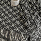 Black Cozy Geometric Knitted Throw Blanket with Tassels - Soft Acrylic Decorative Sofa & Bed Cover, 130x180cm
