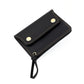 Black Vintage Handmade Crazy Horse Leather Wallet - Compact Card Holder & Zippered Coin Purse with Snap Closure