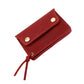 Red Vintage Handmade Crazy Horse Leather Wallet - Compact Card Holder & Zippered Coin Purse with Snap Closure