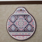 White-pink Set of 4 Embossed Ceramic Paddle Mats - Assorted Bohemian Pattern Heat Resistant Pads