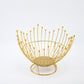 Pedestal Base Gold Modern Metal Wire Fruit Basket Bowl - Countertop Storage for Fruit & Snacks