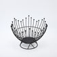 Pedestal Base Black Modern Metal Wire Fruit Basket Bowl - Countertop Storage for Fruit & Snacks