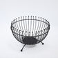 Small Feet Black Modern Metal Wire Fruit Basket Bowl - Countertop Storage for Fruit & Snacks
