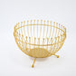 Small Feet Gold Modern Metal Wire Fruit Basket Bowl - Countertop Storage for Fruit & Snacks