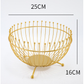 Small Feet Gold Modern Metal Wire Fruit Basket Bowl - Countertop Storage for Fruit & Snacks