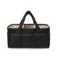 Black Large Plush Nappy Caddy Organizer - Portable Diaper Storage Bin & Nursery Tote Bag