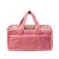 Pink Large Plush Nappy Caddy Organizer - Portable Diaper Storage Bin & Nursery Tote Bag