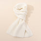 White Soft Ribbed Knit Winter Scarf - Cozy Warm Wool Blend Neck Wrap (160x25cm)