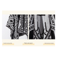 Black-white Bohemian Ethnic Print Blanket Poncho - Warm Windproof Oversized Shawl Wrap (130x150cm)