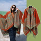 Orange Soft Faux Cashmere Poncho Cape - Oversized Winter Shawl Wrap (130x150cm)