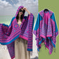 Purple Soft Faux Cashmere Poncho Cape - Oversized Winter Shawl Wrap (130x150cm)
