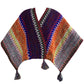 Iridescent Cozy Knitted Poncho Cape - Thick Mohair Blend Winter Shawl Wrap (106x135cm)