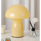 Stripe-Pure Yellow Retro Swirl Glass Mushroom Table Lamp - LED Bedside Night Light